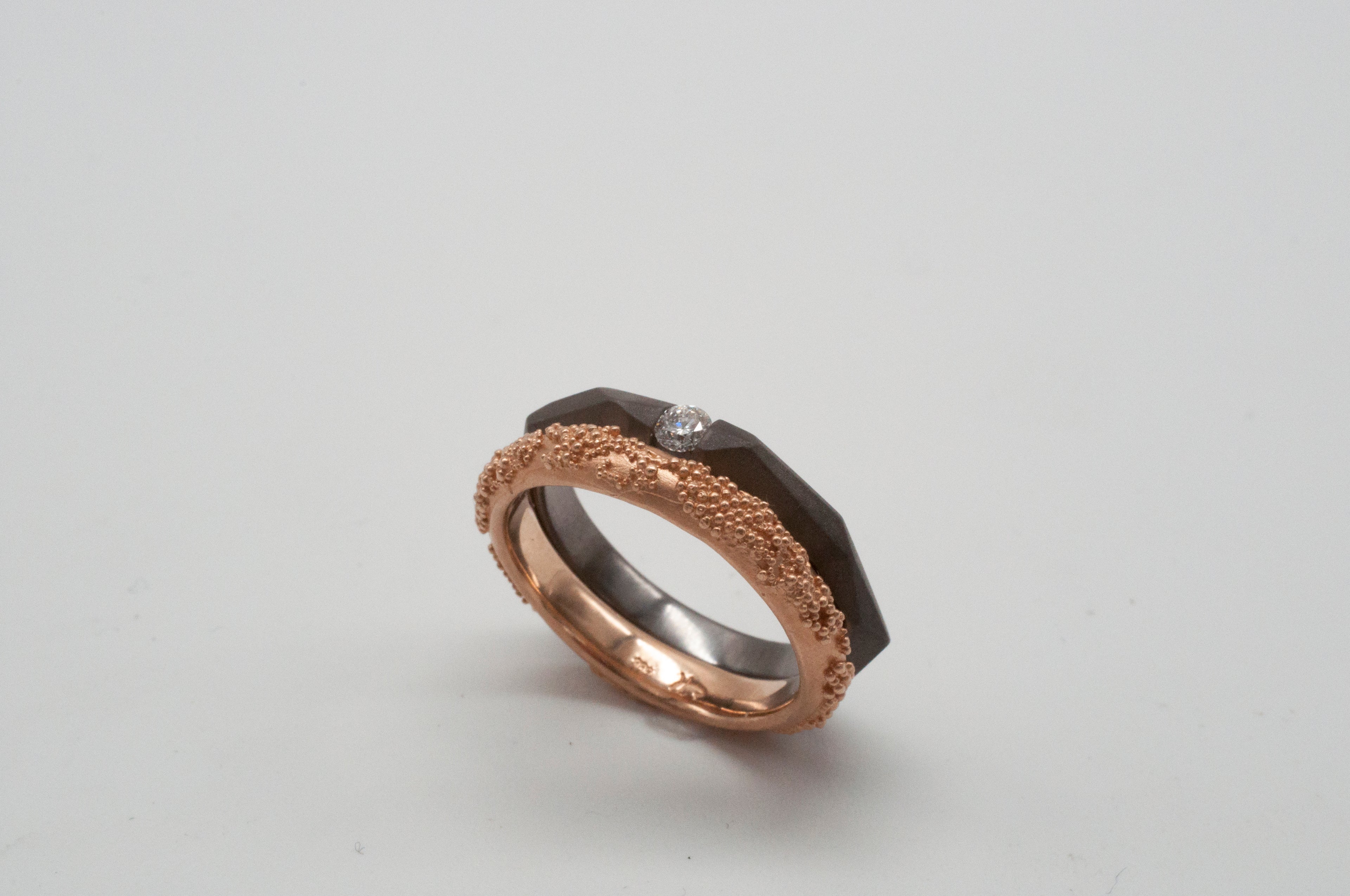 Ring Geometric Rock aus Tantal mit Diamant image 3