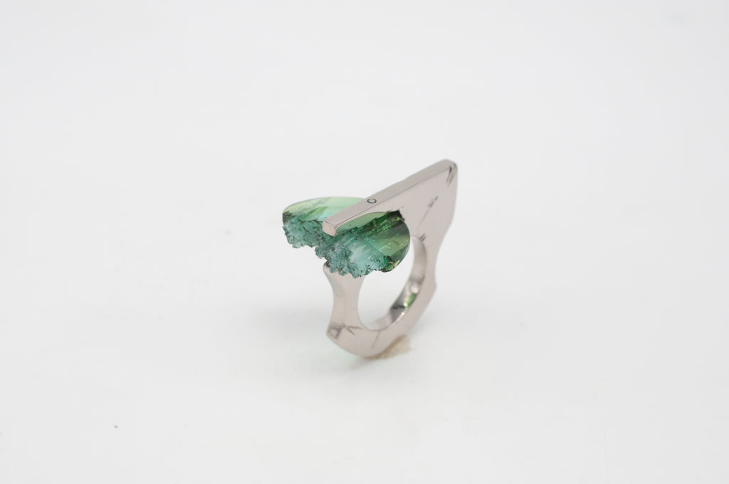 Ring - Mint Glacier mit einzigartiger Turmalinscheibe image 3