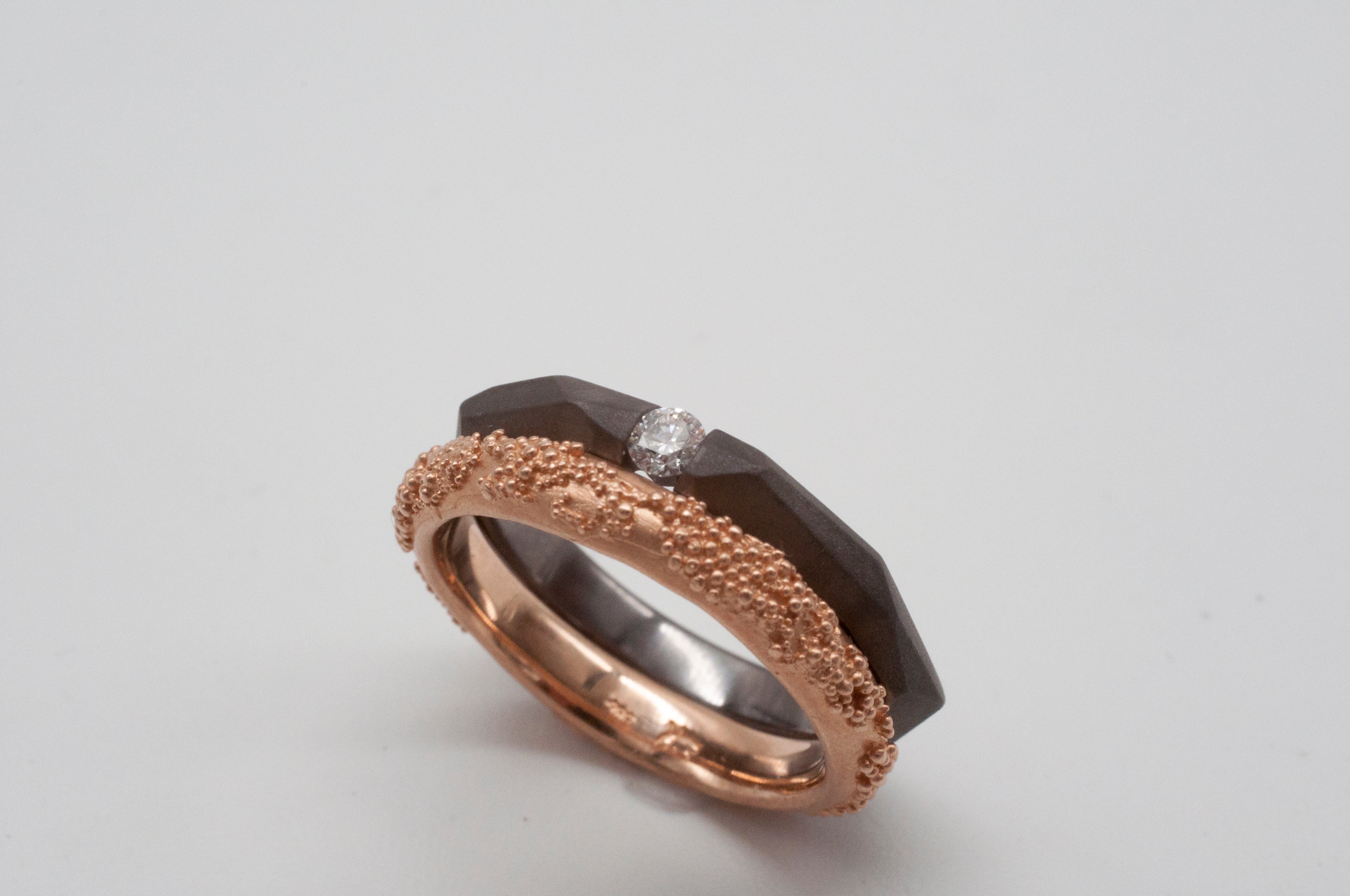 Ring Geometric Rock aus Tantal mit Diamant image 1