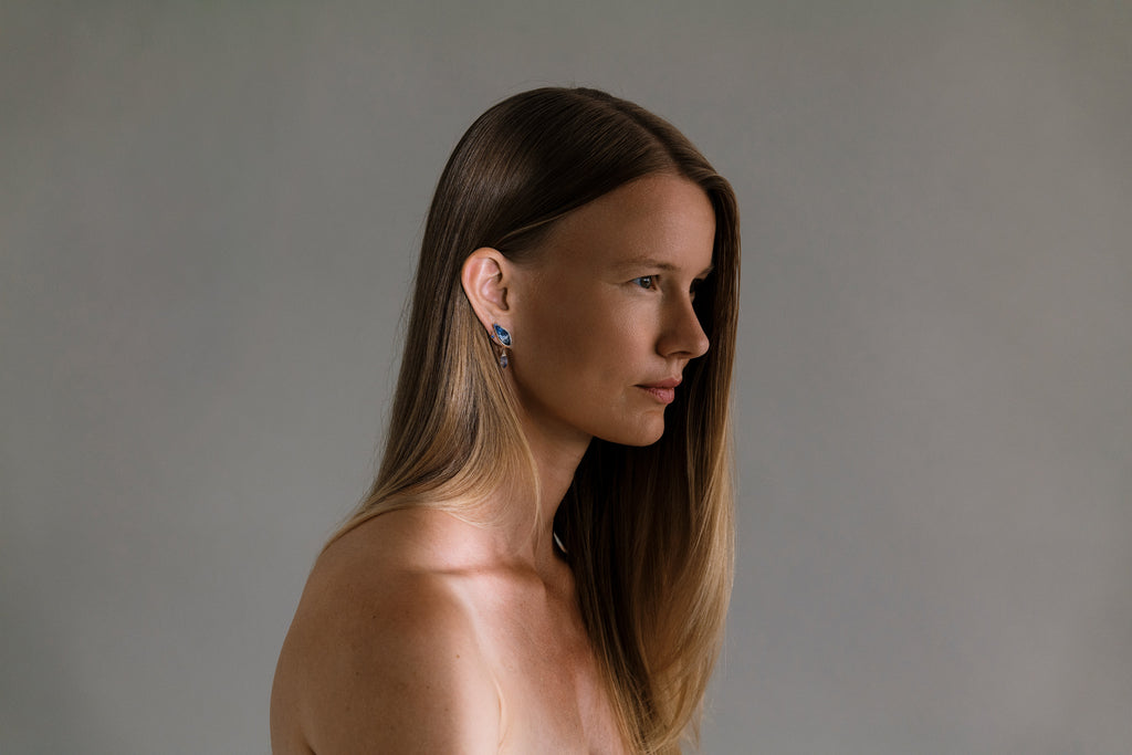 Sapphire Haze - Ohrringe Wassertropfen image 0