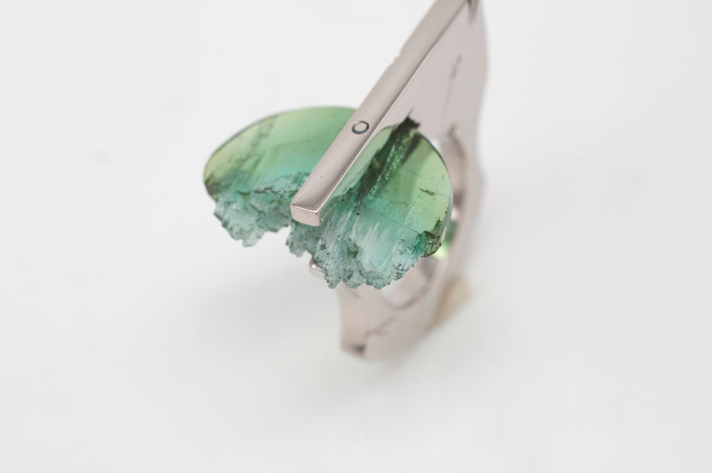 Ring - Mint Glacier mit einzigartiger Turmalinscheibe image 0