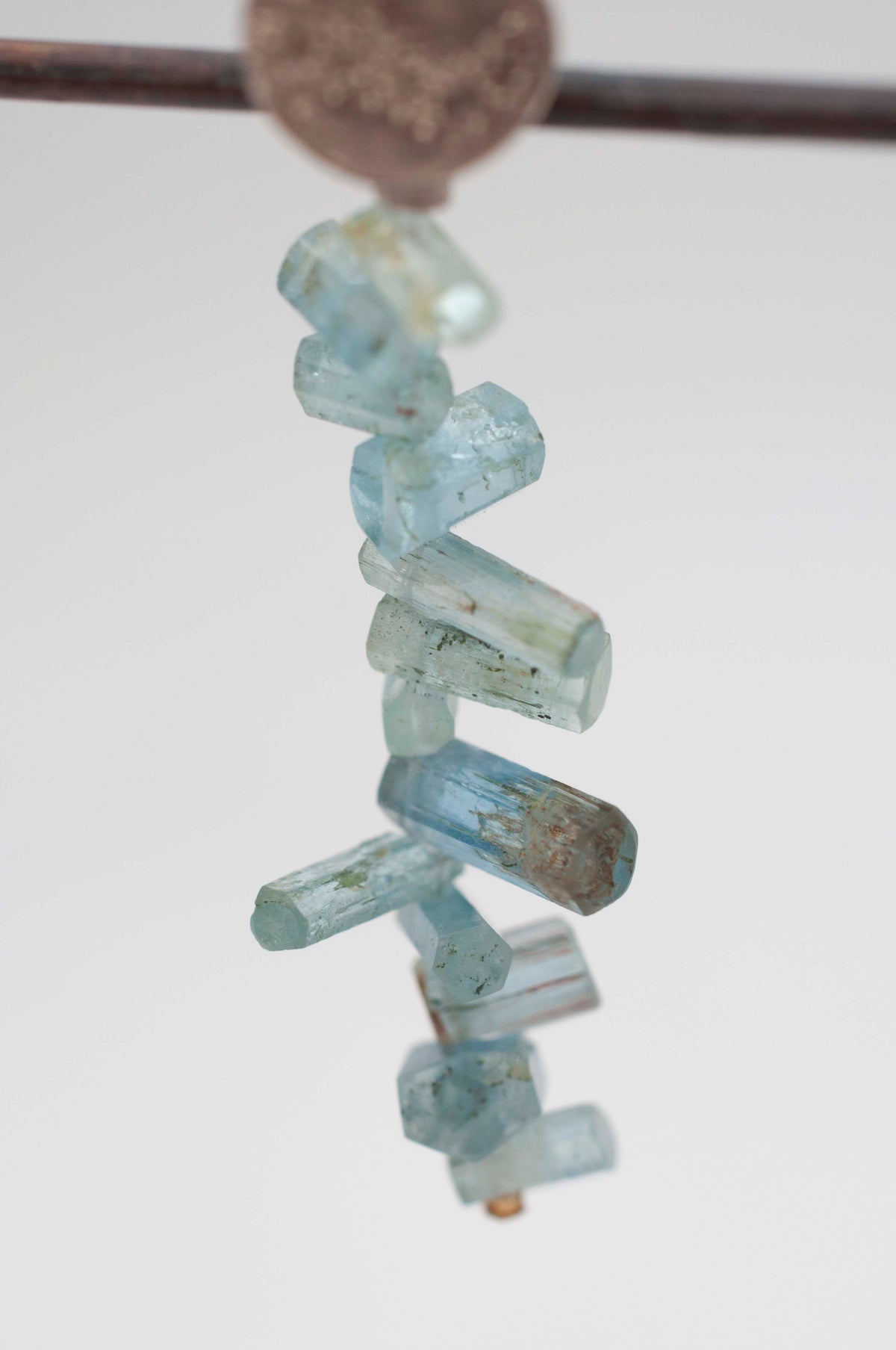 Ohrring Anhänger - blaue Aquamarin Kristalle