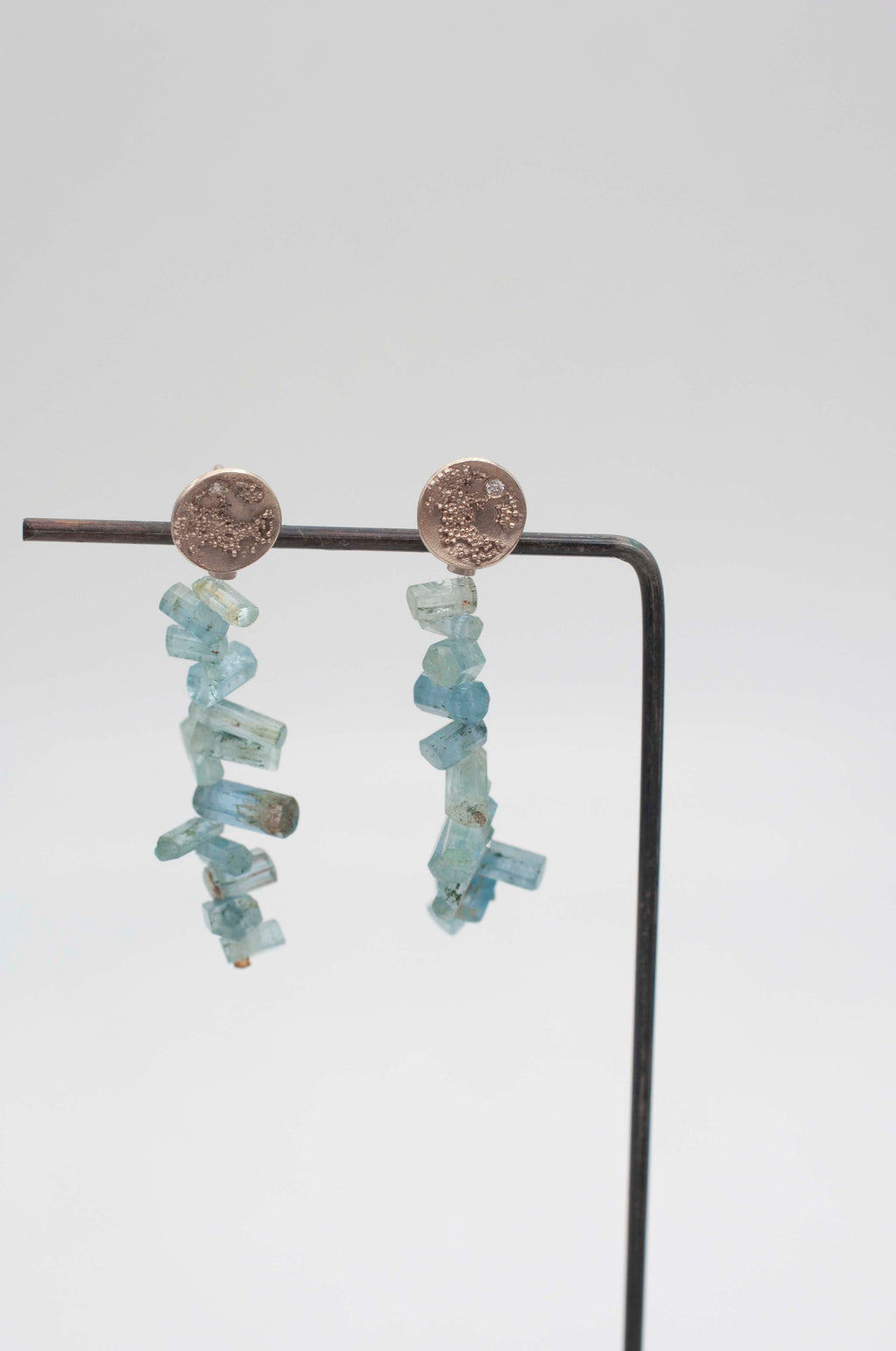 Ohrring Anhänger - blaue Aquamarin Kristalle