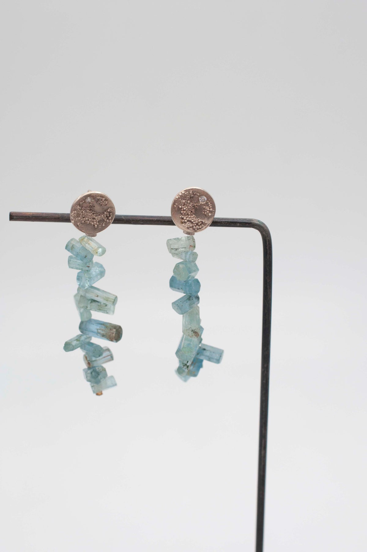 Ohrring Anhänger - blaue Aquamarin Kristalle