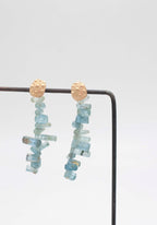 Ohrring Anhänger - blaue Aquamarin Kristalle