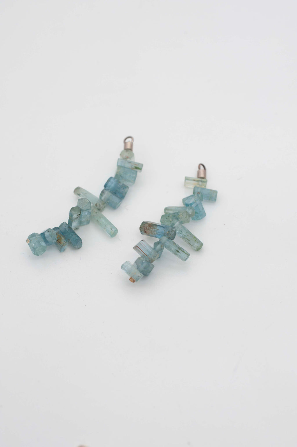 Ohrring Anhänger - blaue Aquamarin Kristalle