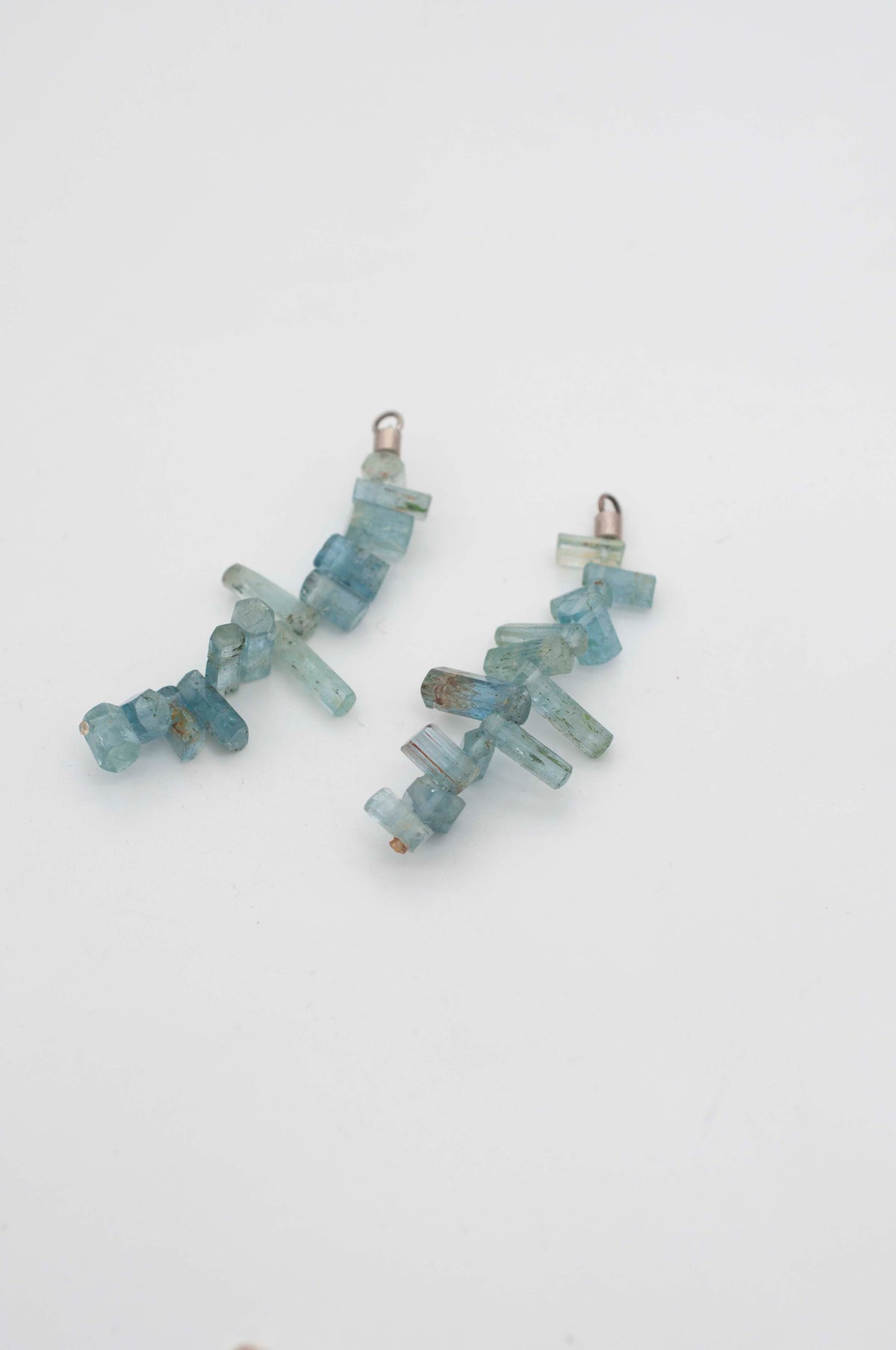 Ohrring Anhänger - blaue Aquamarin Kristalle