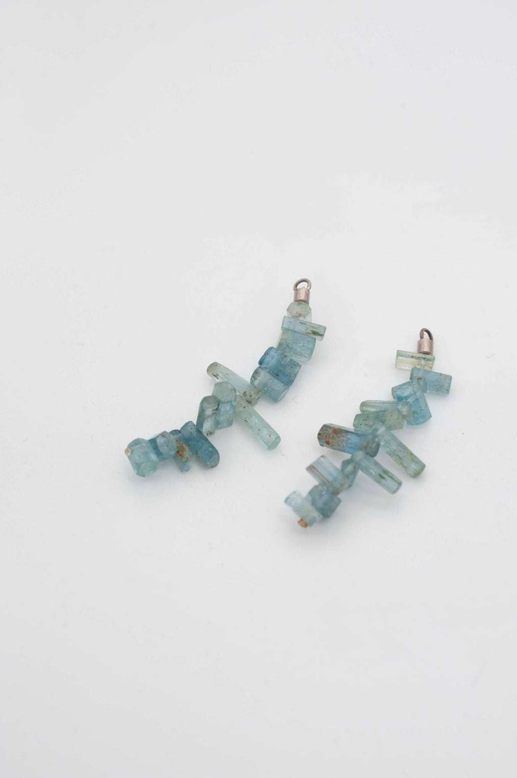 Ohrring Anhänger - blaue Aquamarin Kristalle