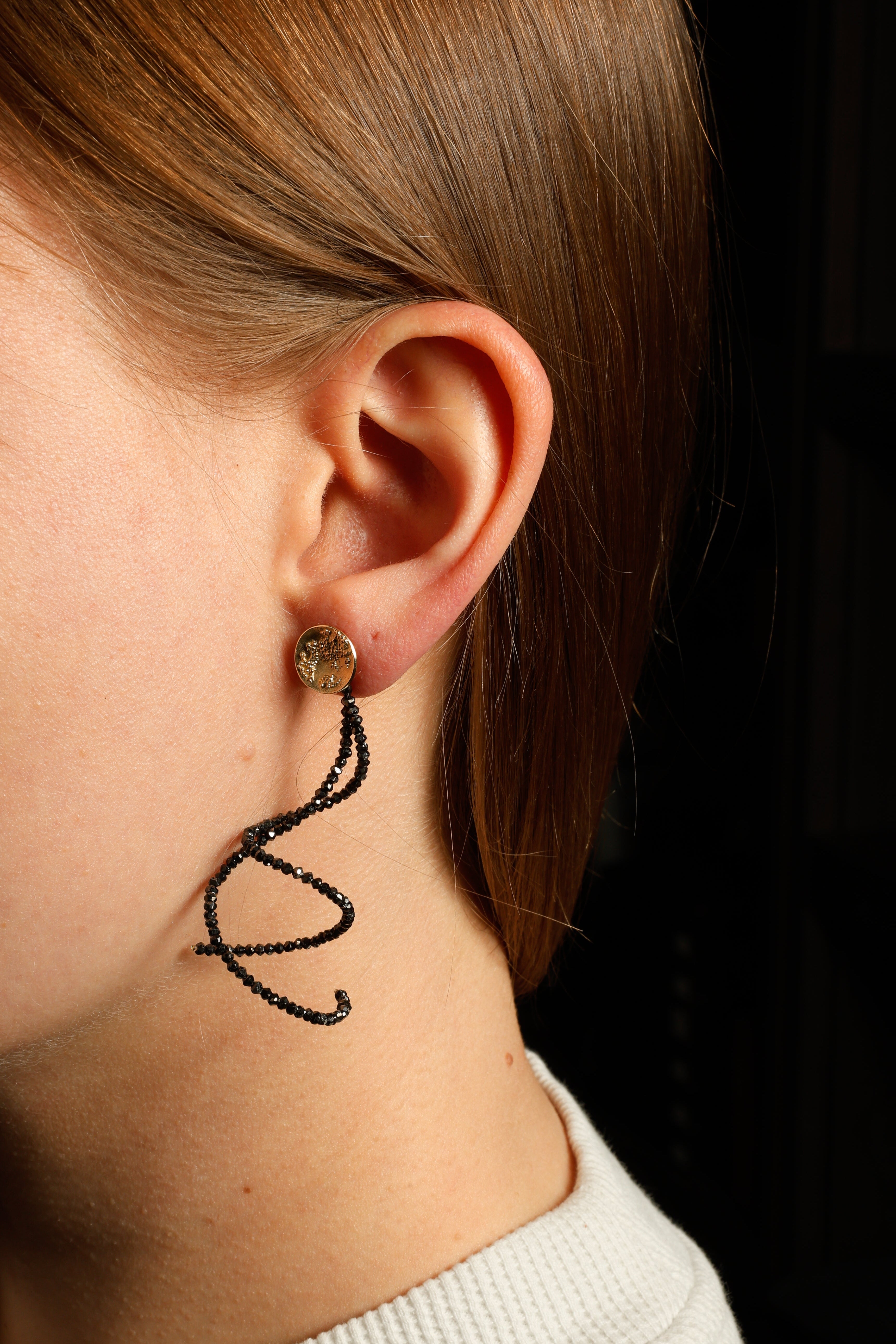 Earring Charms - Black Diamond Hoops