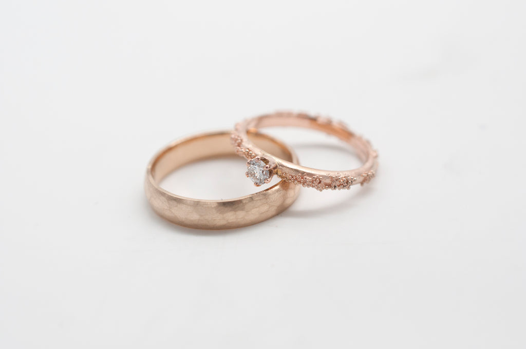 Eheringe - Weltenbummler Solitär & gehämmert