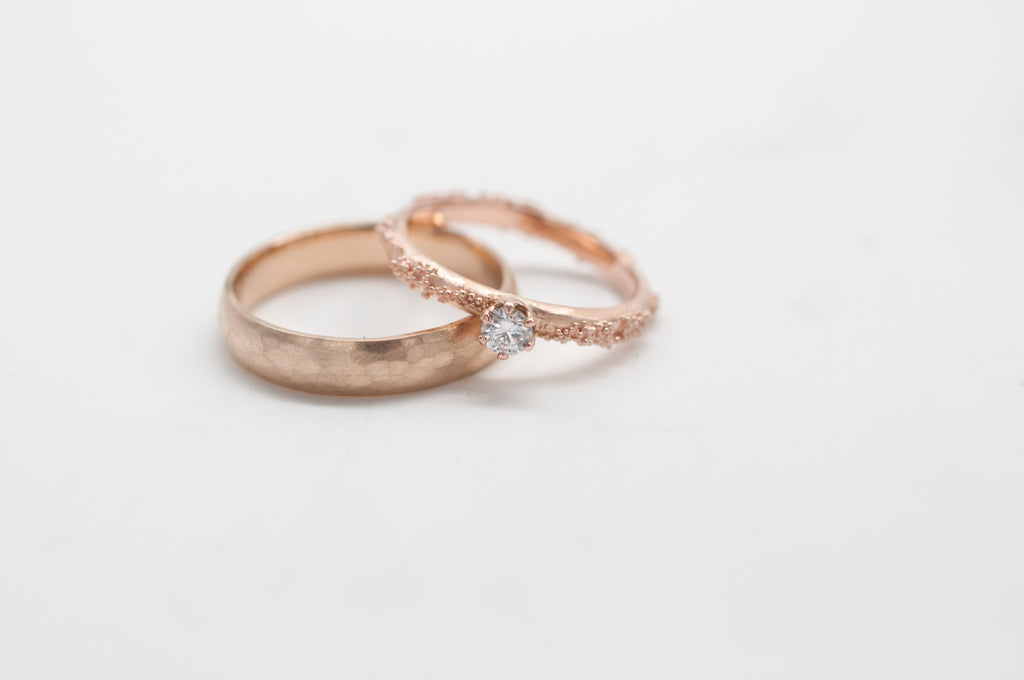 Eheringe - Weltenbummler Solitär & gehämmert