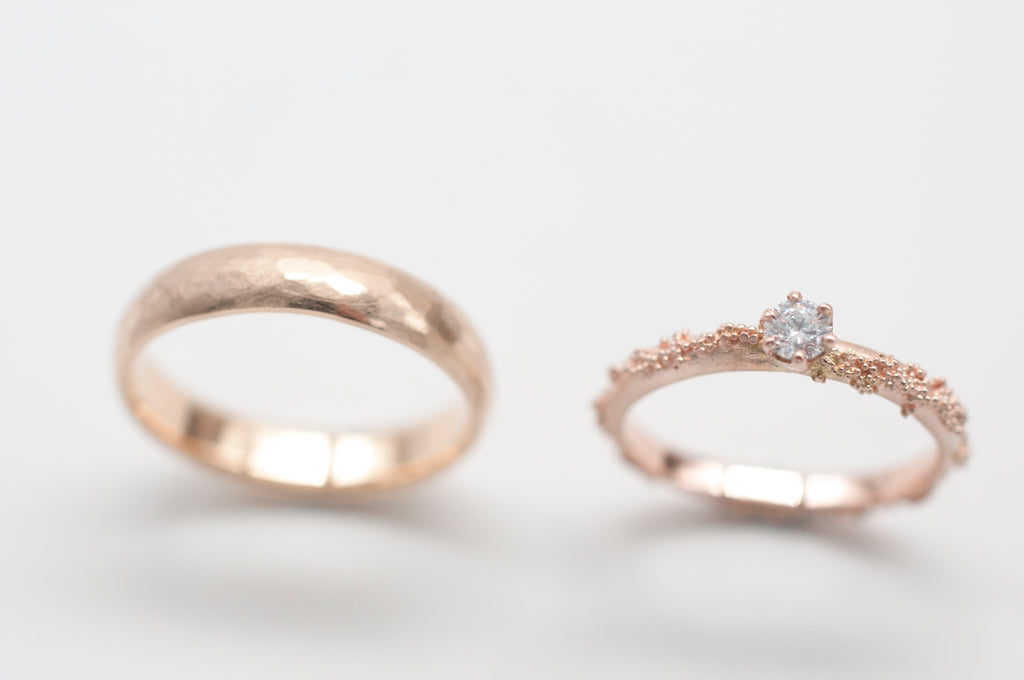 Eheringe - Weltenbummler Solitär & gehämmert