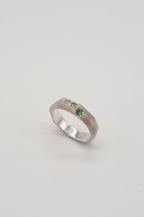 Ring Geometric Rock with Tsavorite
