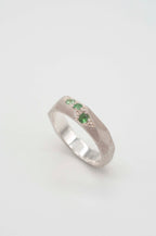 Ring Geometric Rock with Tsavorite