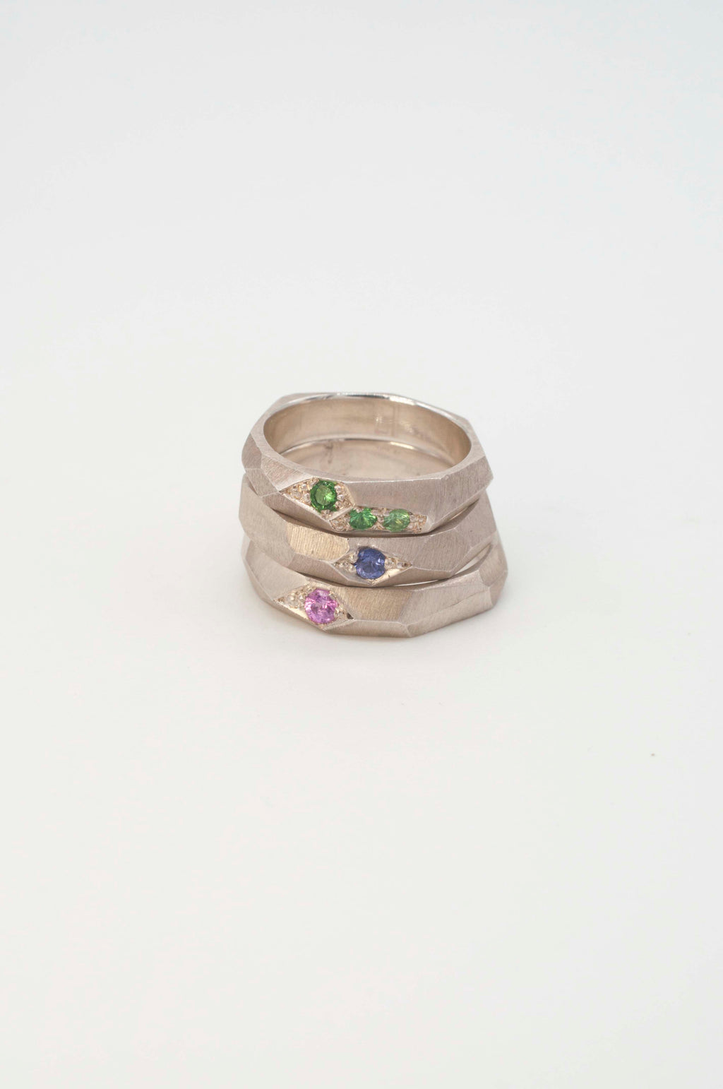 Ring Geometric Rock with Tsavorite