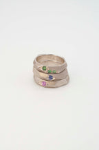 Ring Geometric Rock with Tsavorite