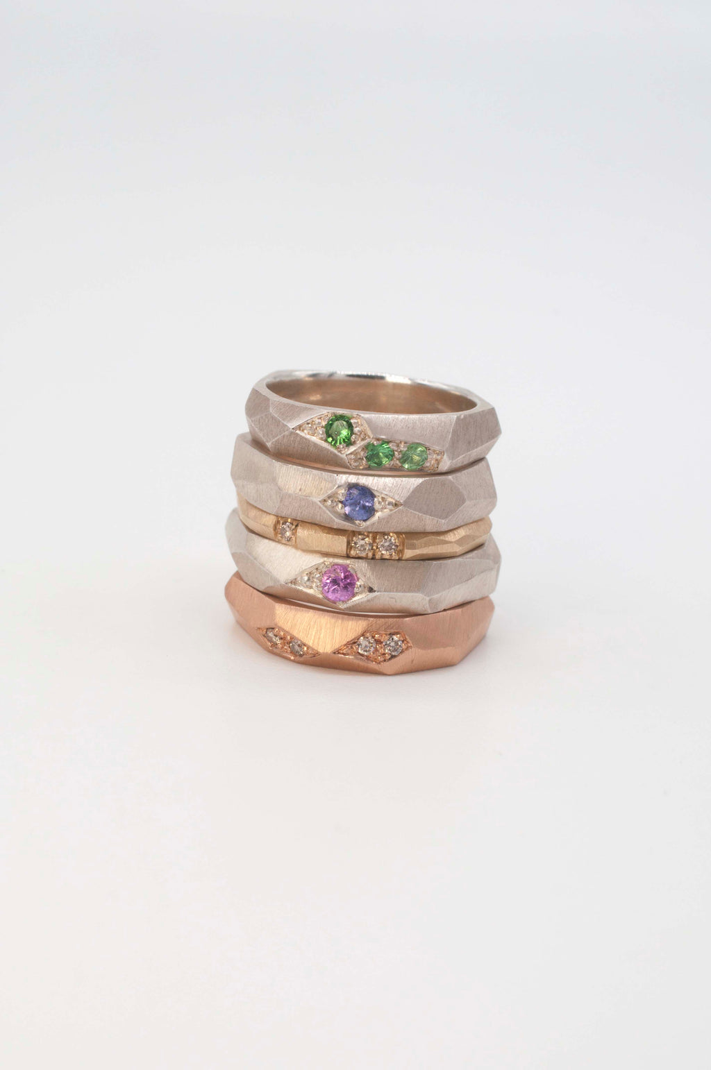 Ring Geometric Rock with Tsavorite