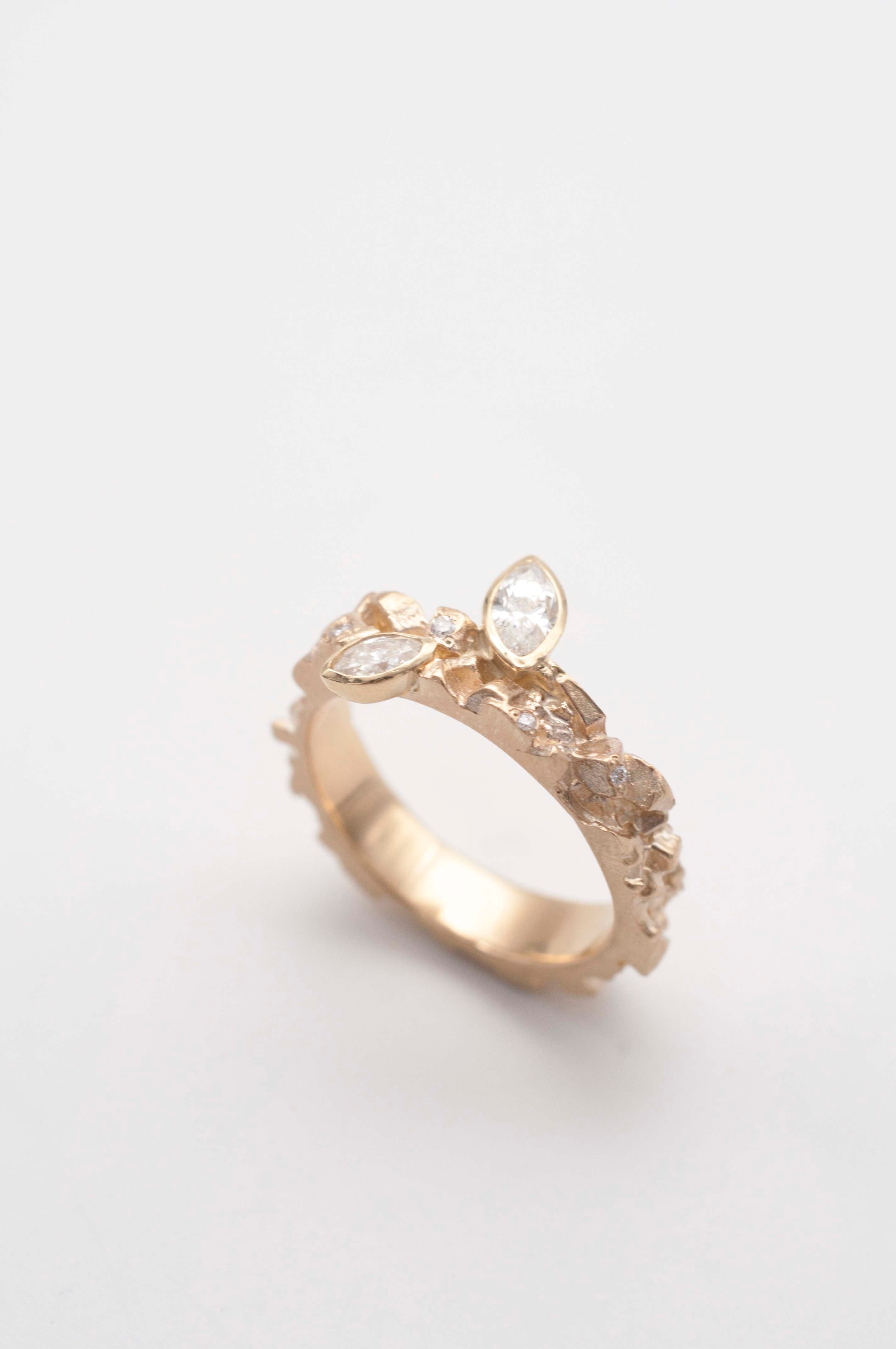 Ring - Mineral with Navette Diamonds