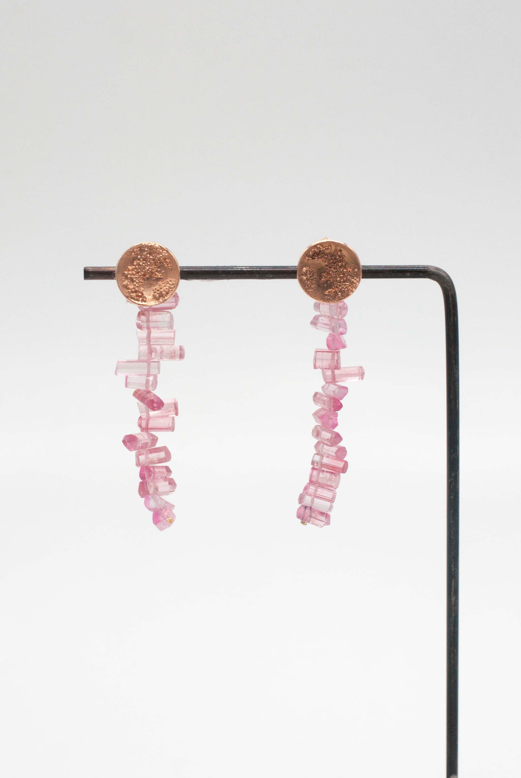 Earring Charms - Pink Tourmaline Crystal