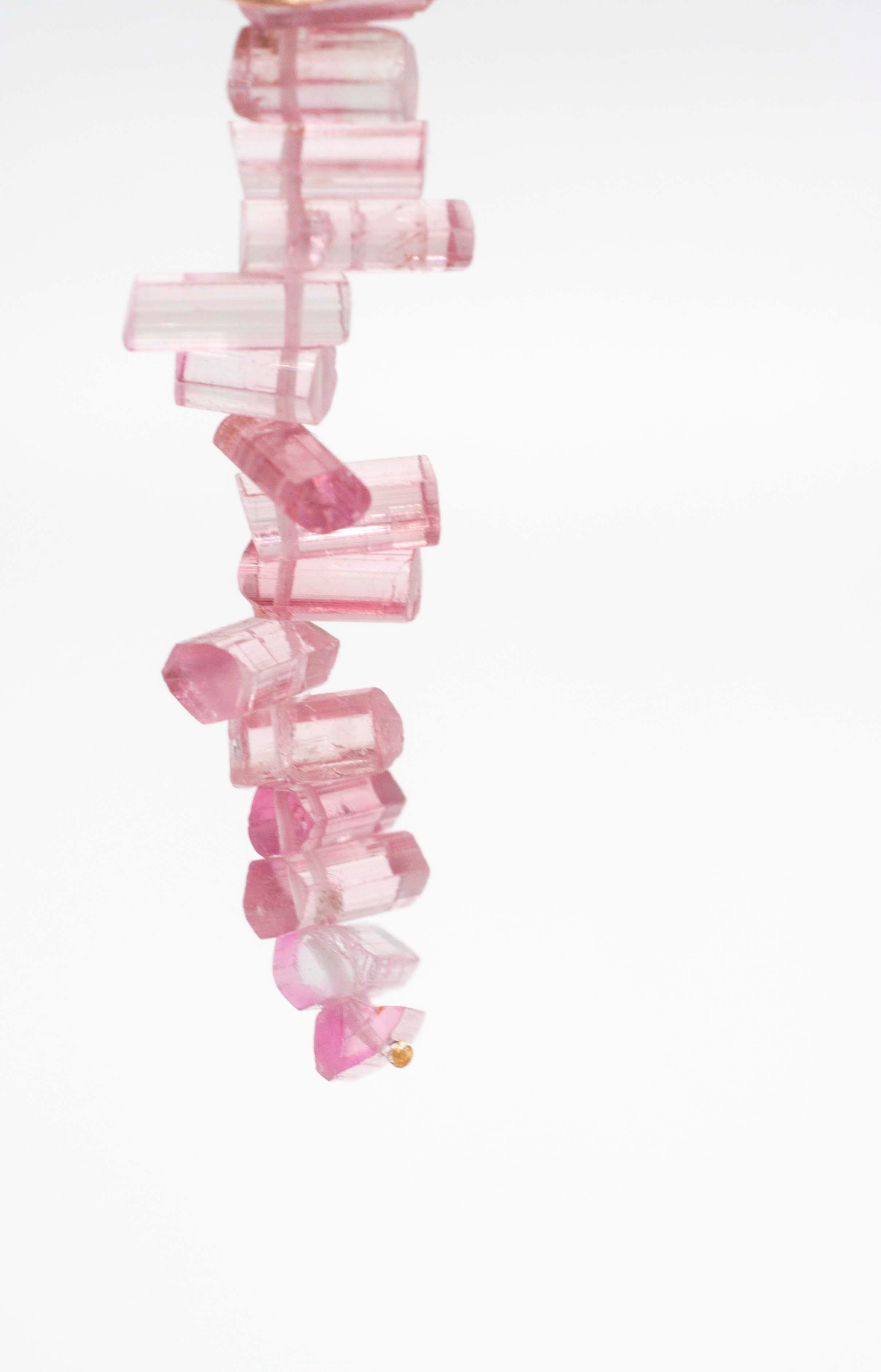 Earring Charms - Pink Tourmaline Crystal