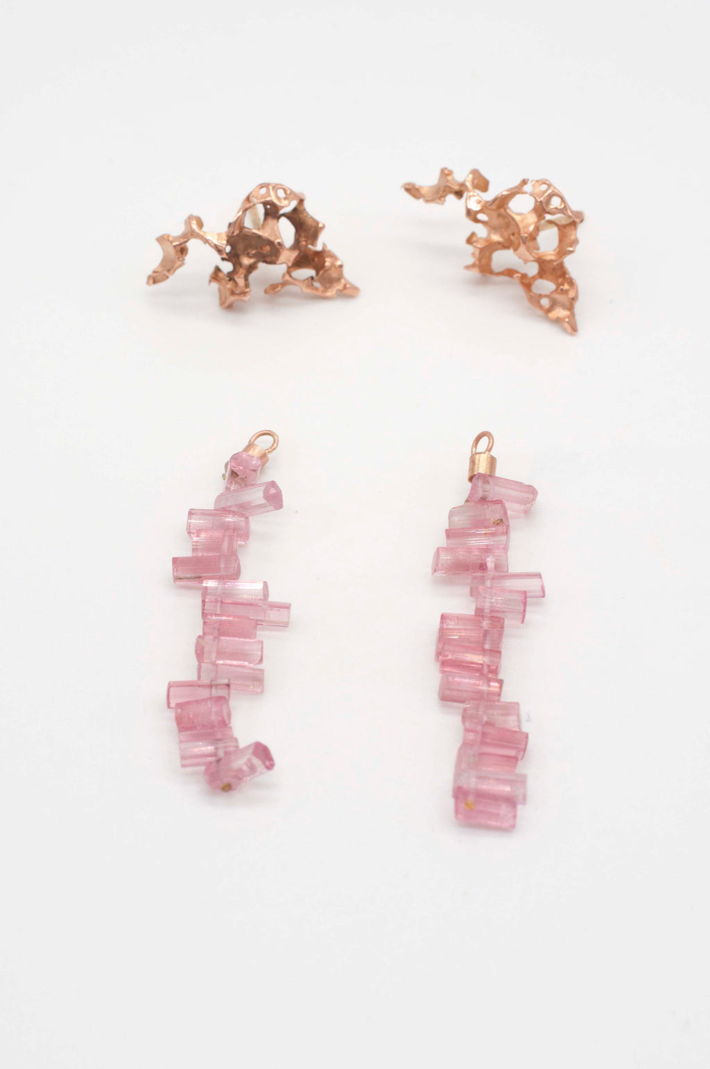 Earring Charms - Pink Tourmaline Crystal