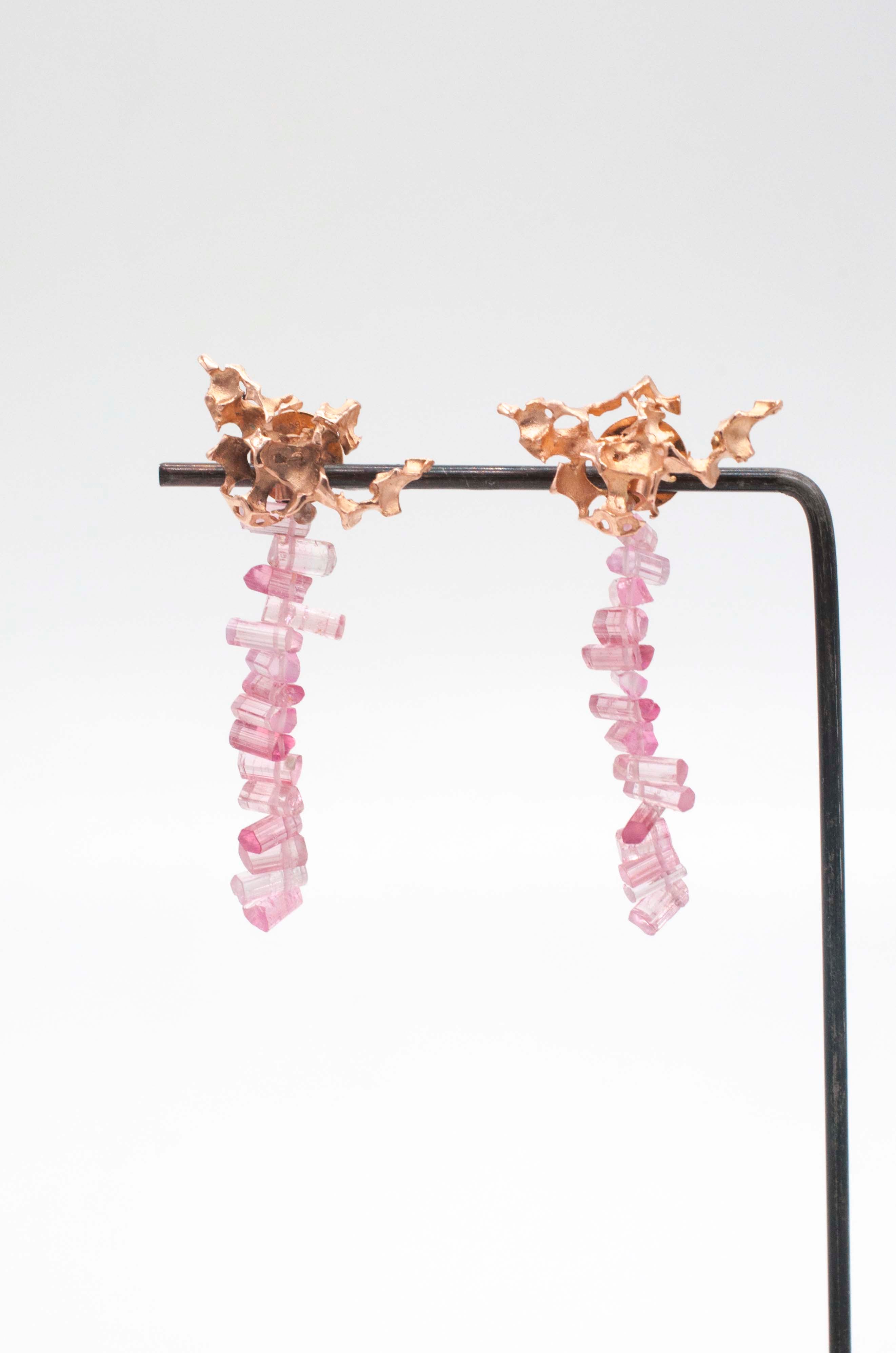 Earring Charms - Pink Tourmaline Crystal