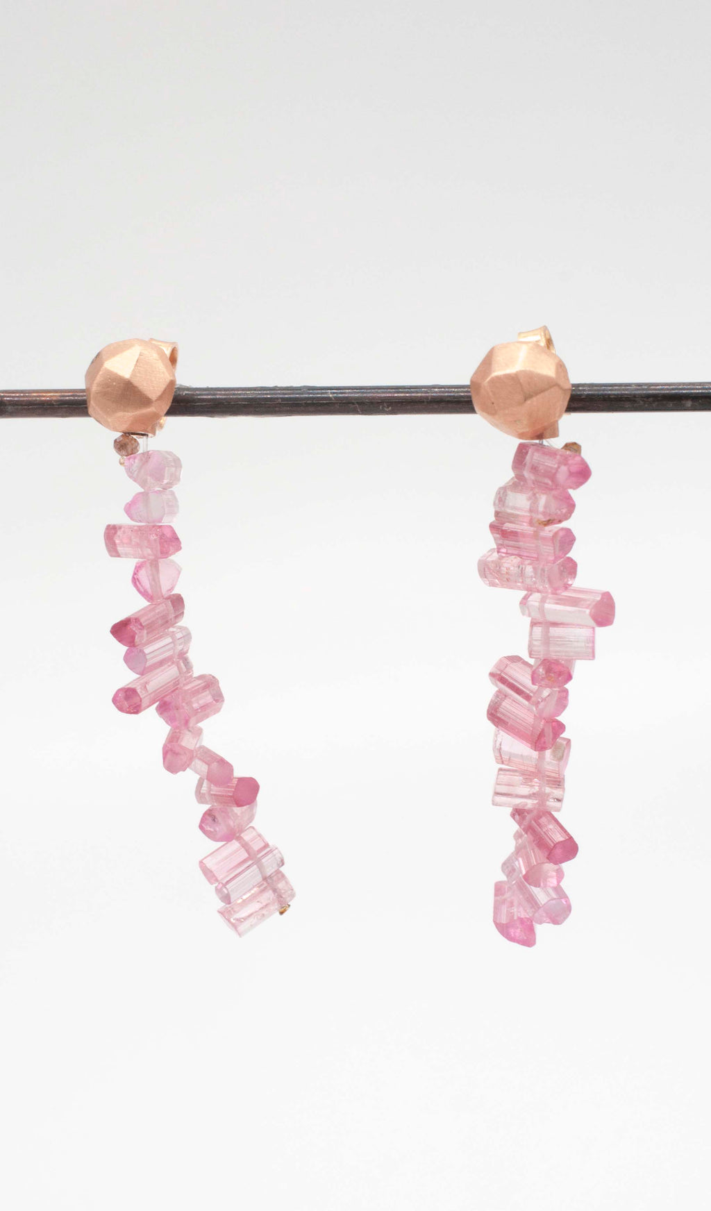 Earring Charms - Pink Tourmaline Crystal