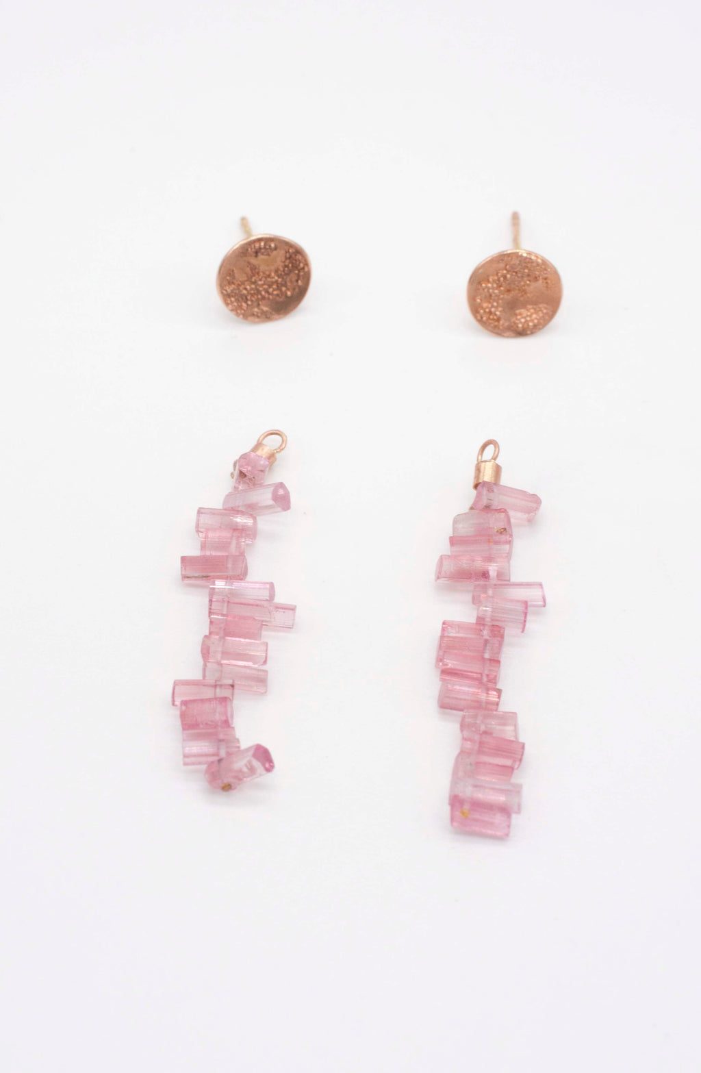 Earring Charms - Pink Tourmaline Crystal