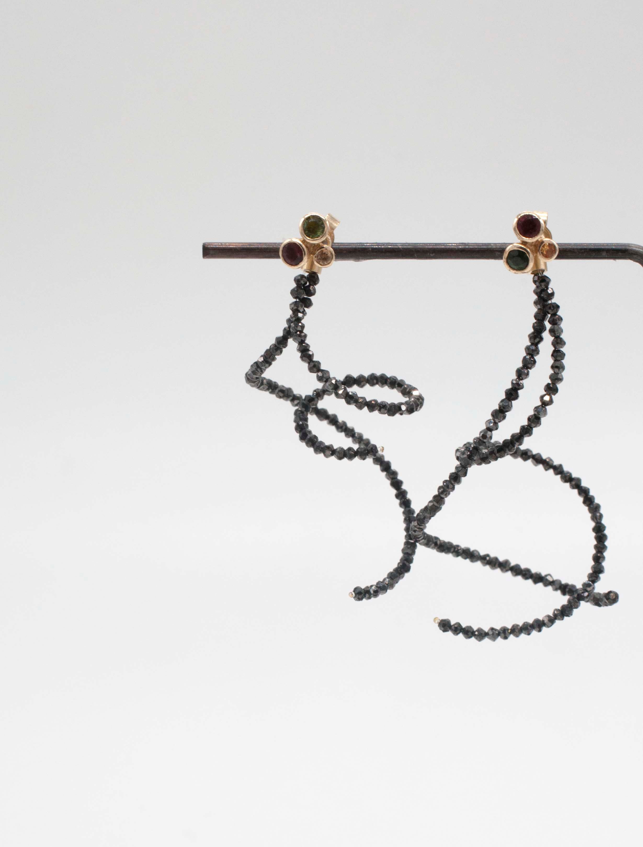 Earring Charms - Black Diamond Hoops