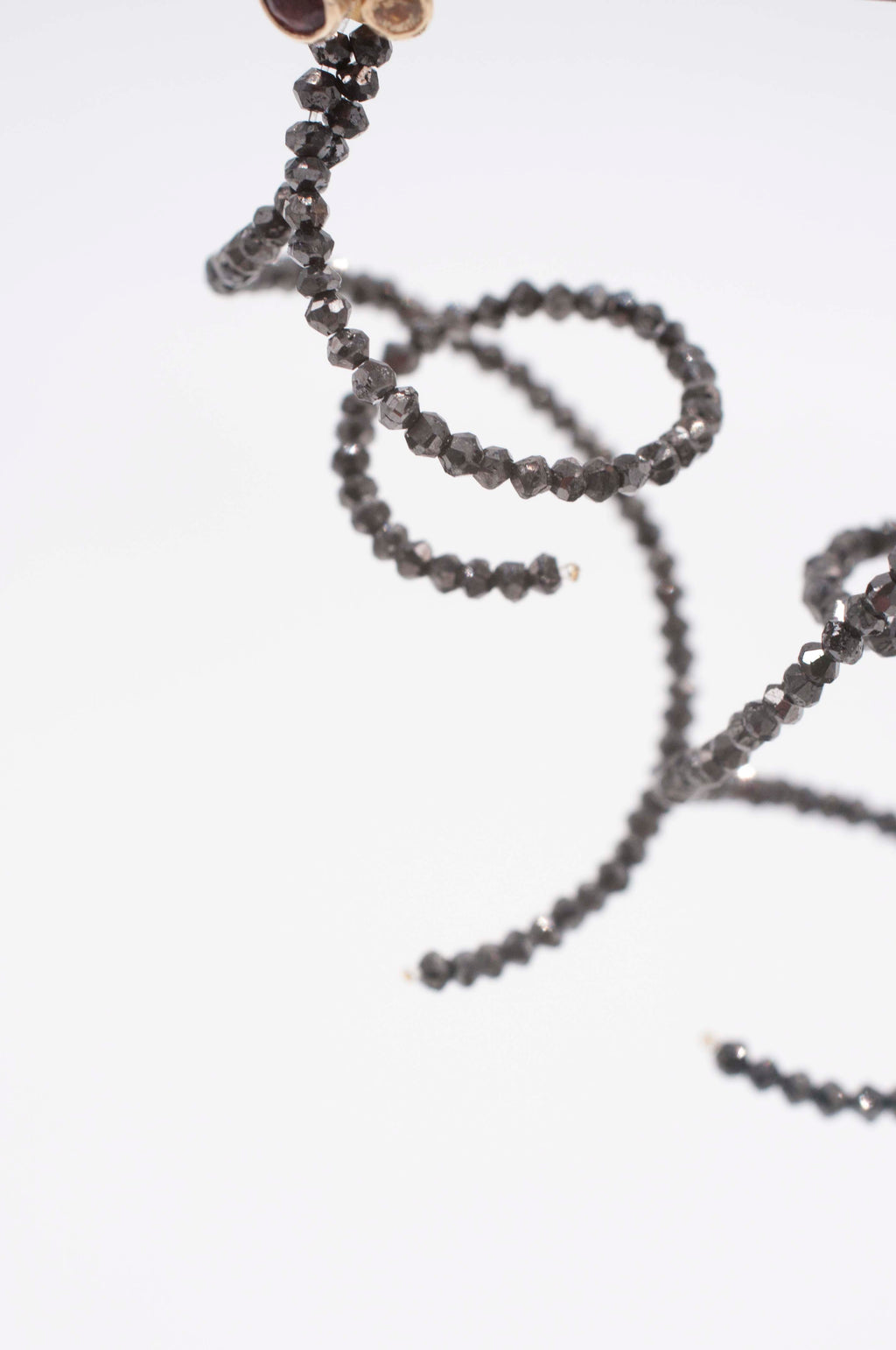 Earring Charms - Black Diamond Hoops