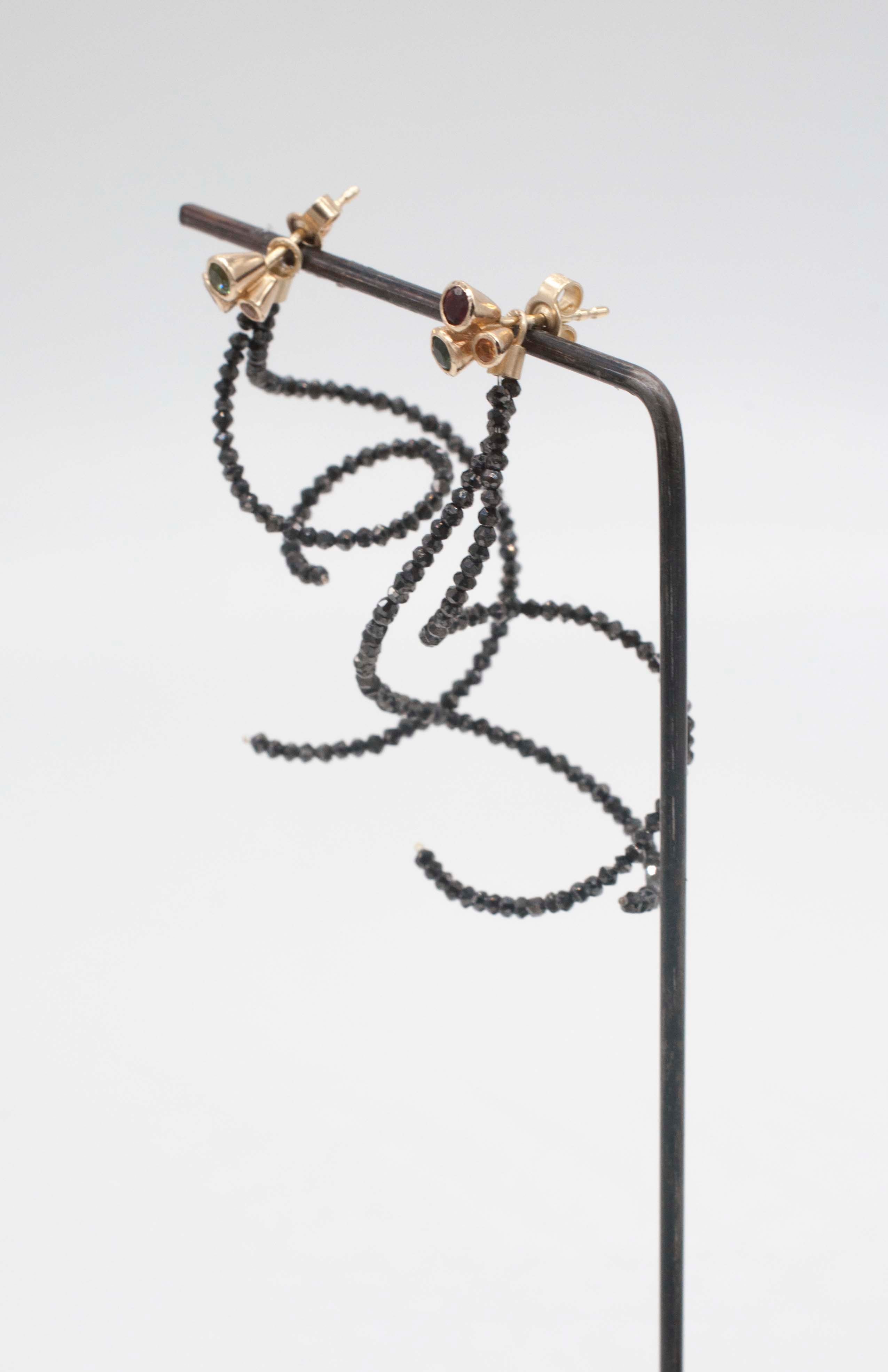 Earring Charms - Black Diamond Hoops