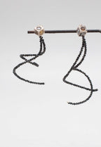 Earring Charms - Black Diamond Hoops