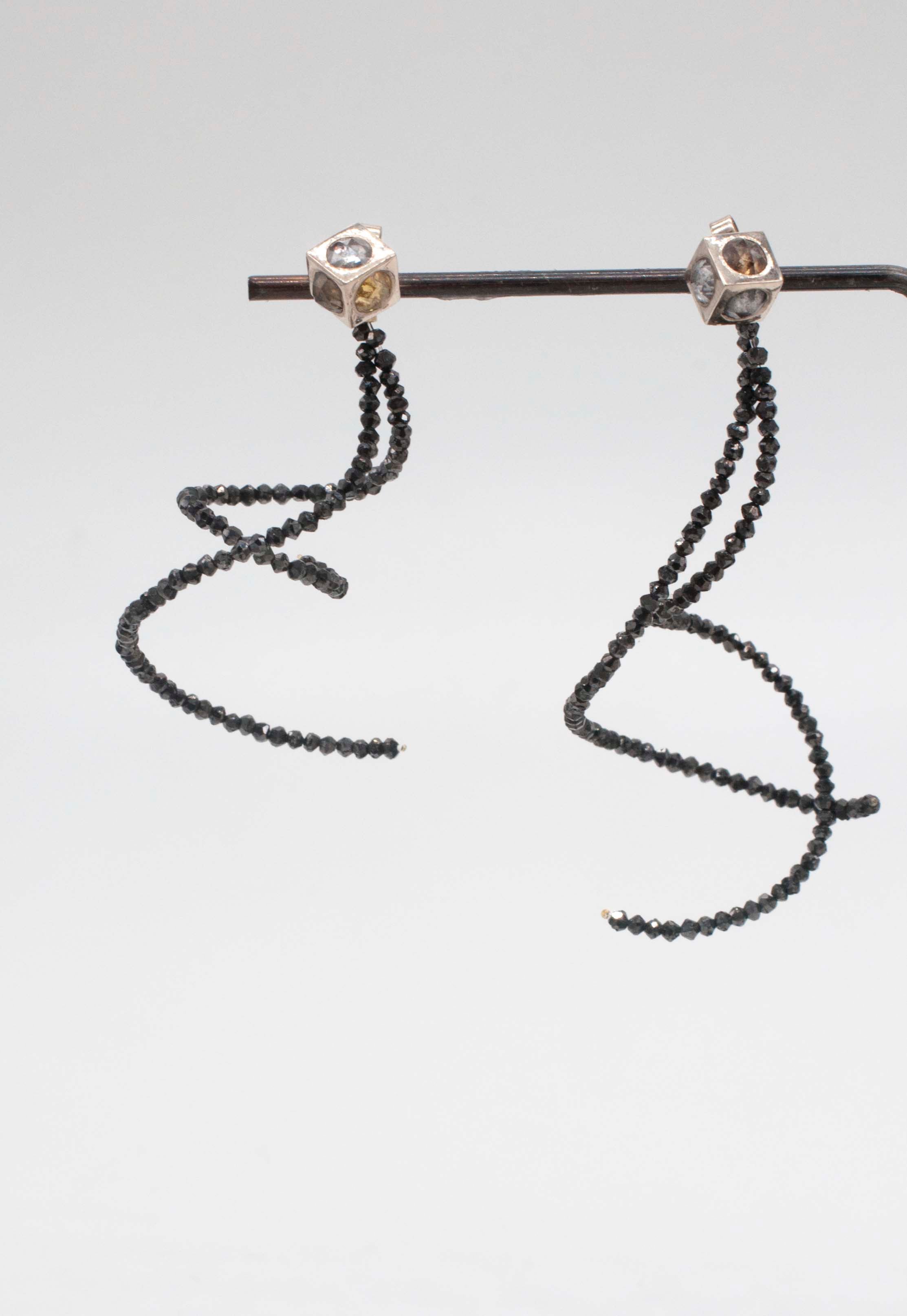 Earring Charms - Black Diamond Hoops