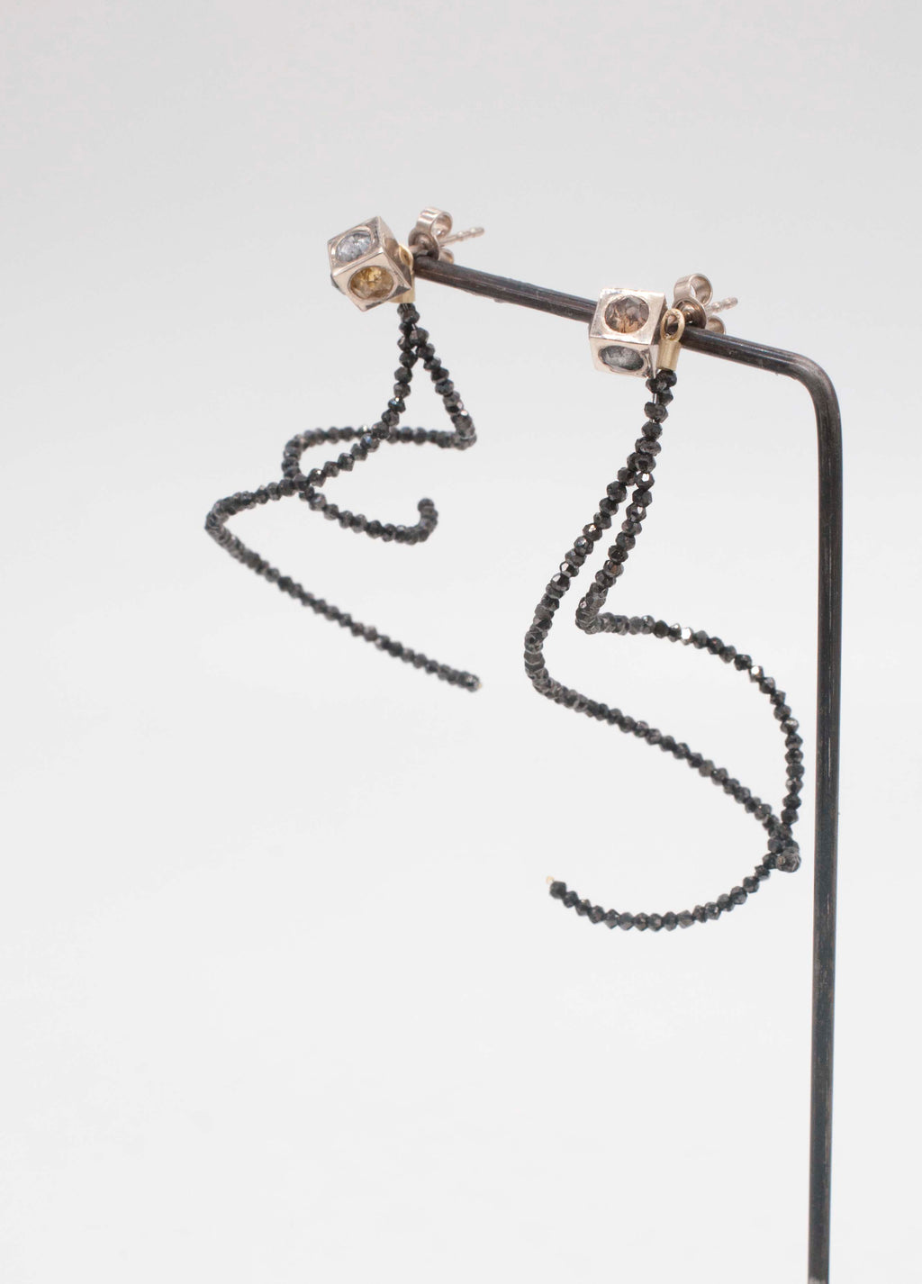 Earring Charms - Black Diamond Hoops