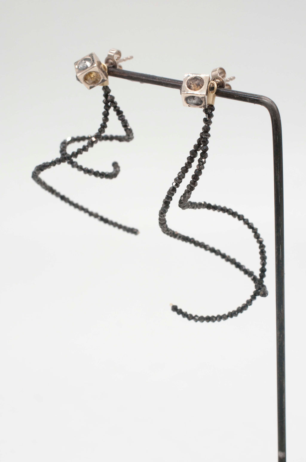 Earring Charms - Black Diamond Hoops