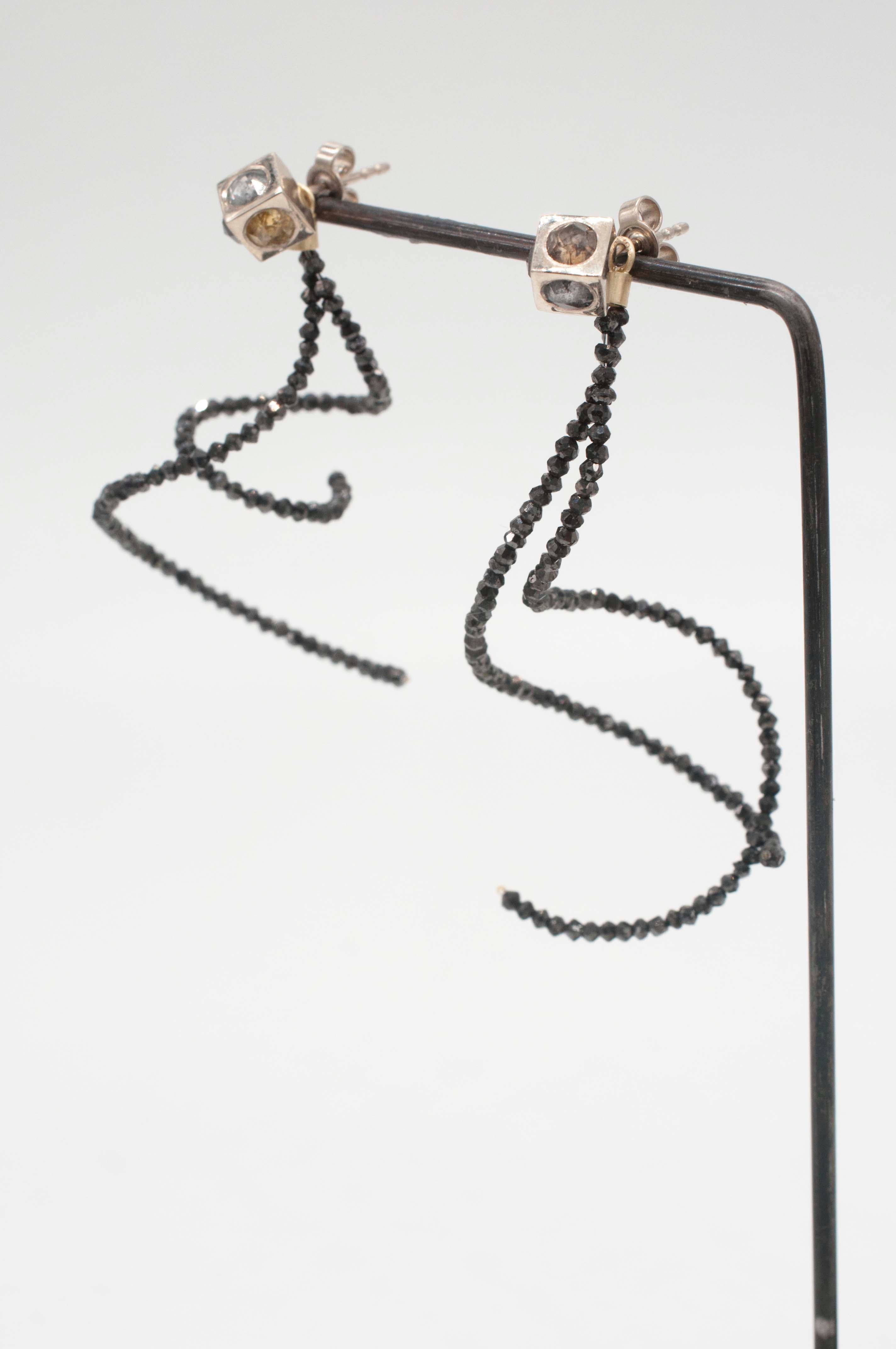 Earring Charms - Black Diamond Hoops