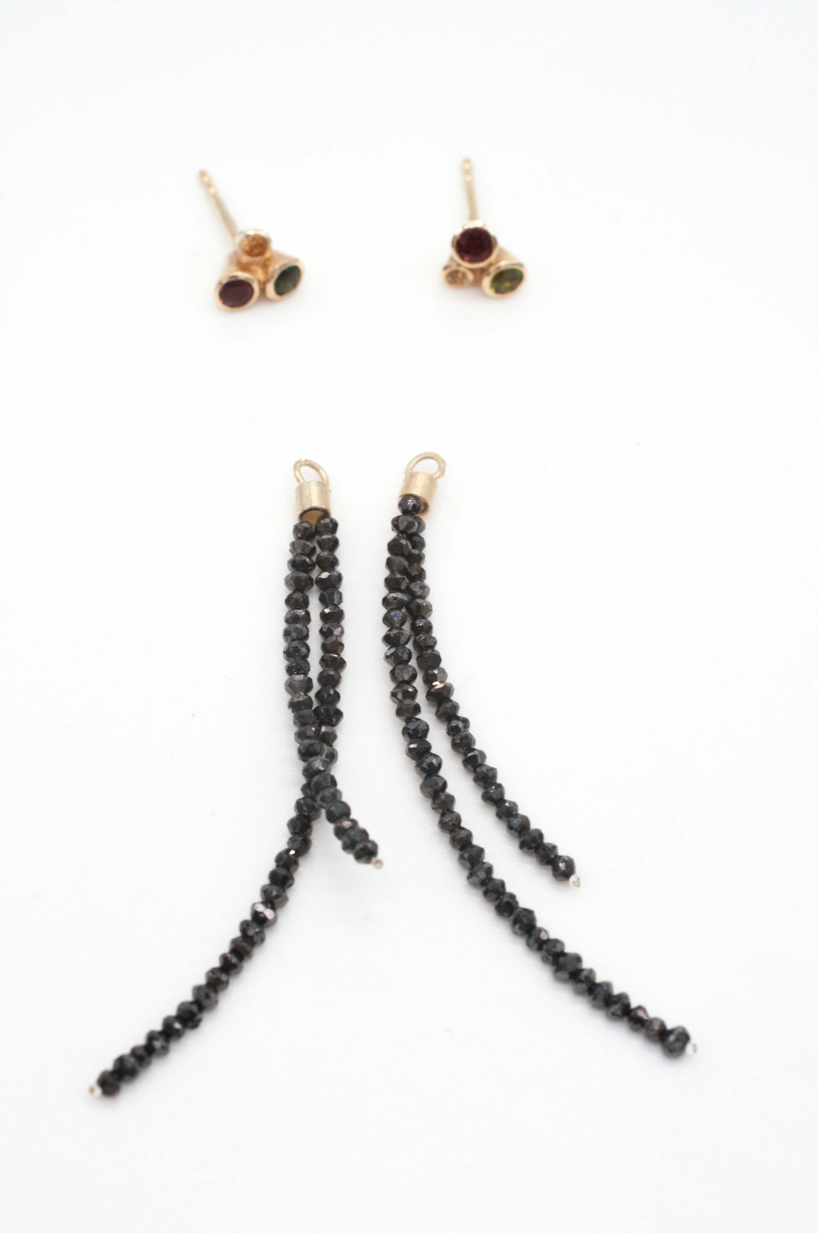 Earring Charms - Black Diamonds
