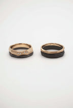 Eheringe - Geometric Rock Stack Tantal und Gold