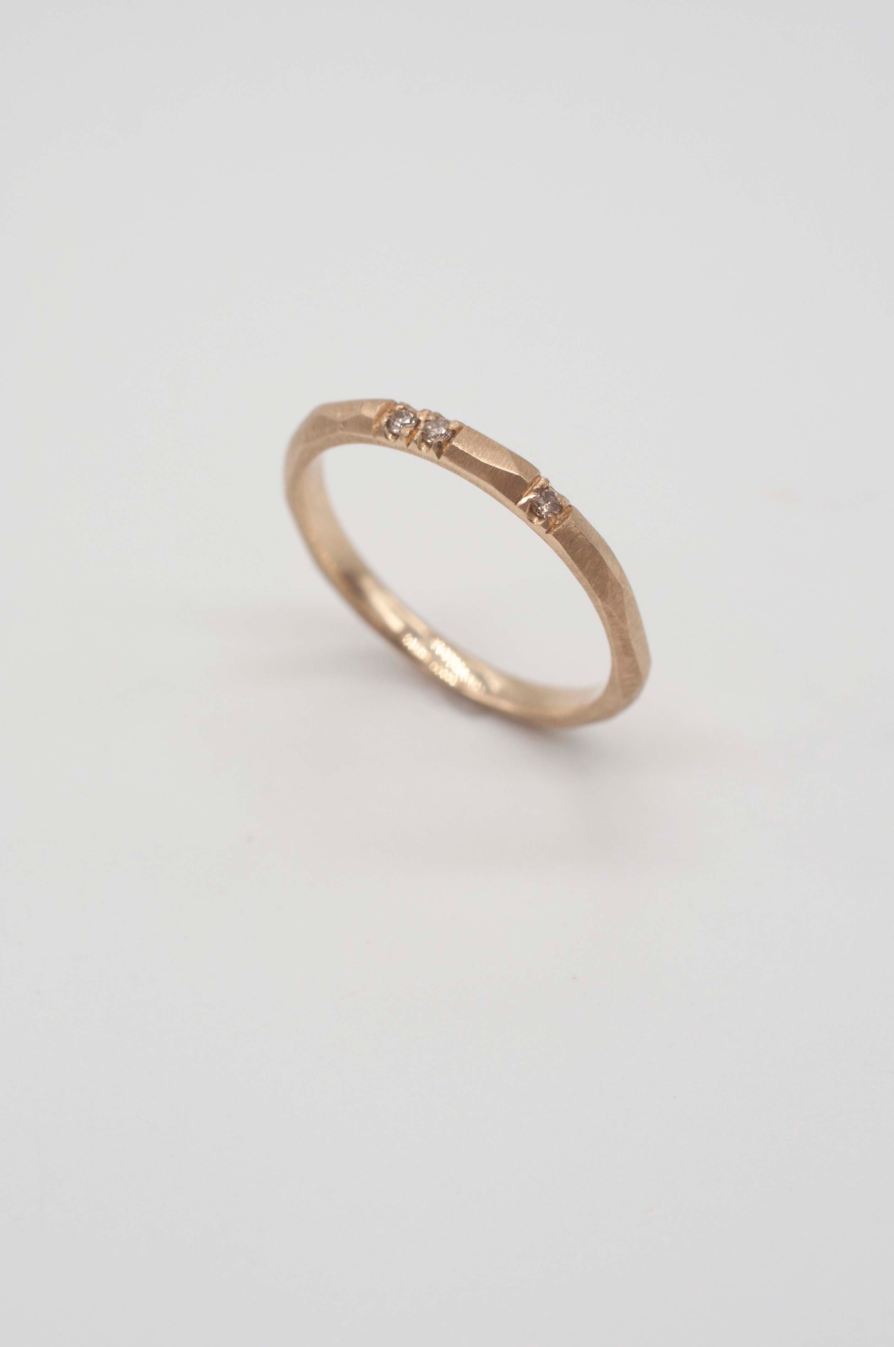 Ring Geometric Rock - Champagne