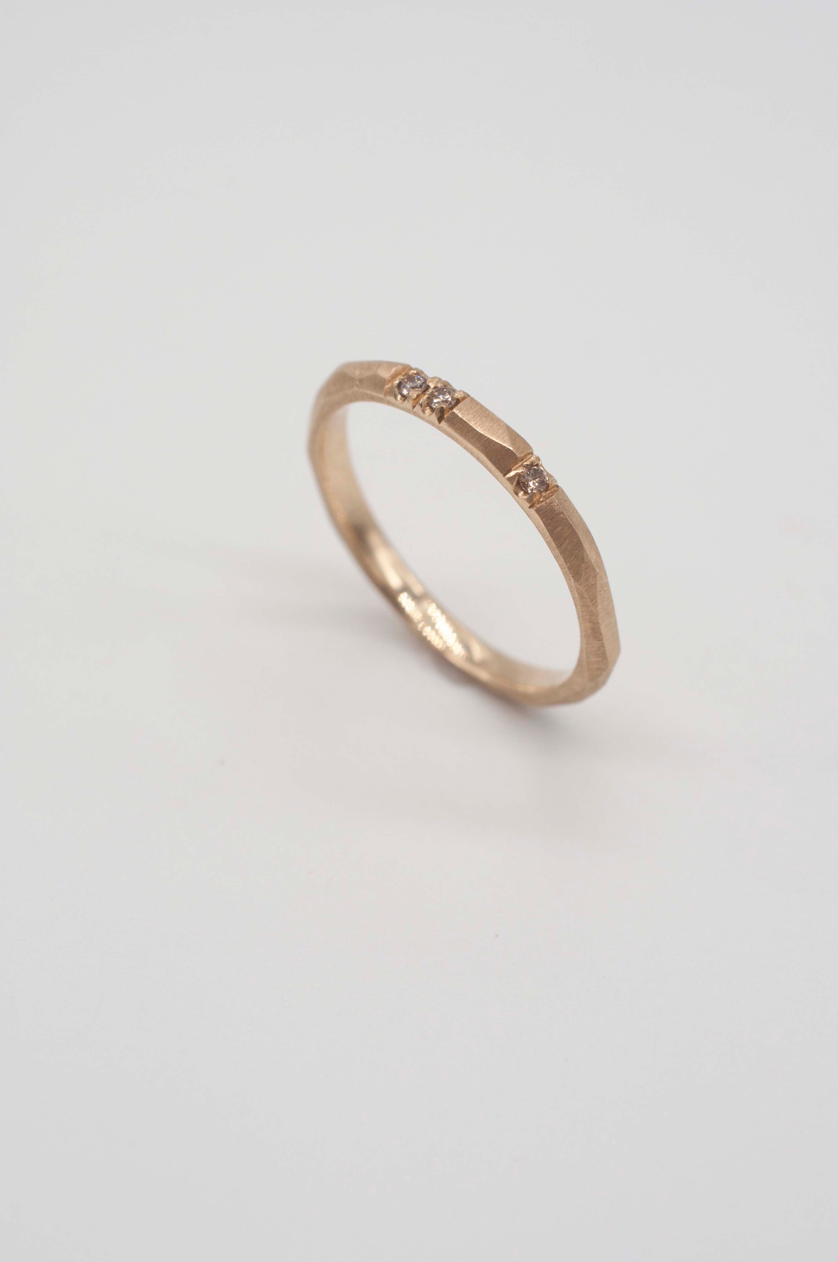 Ring Geometric Rock - Champagne
