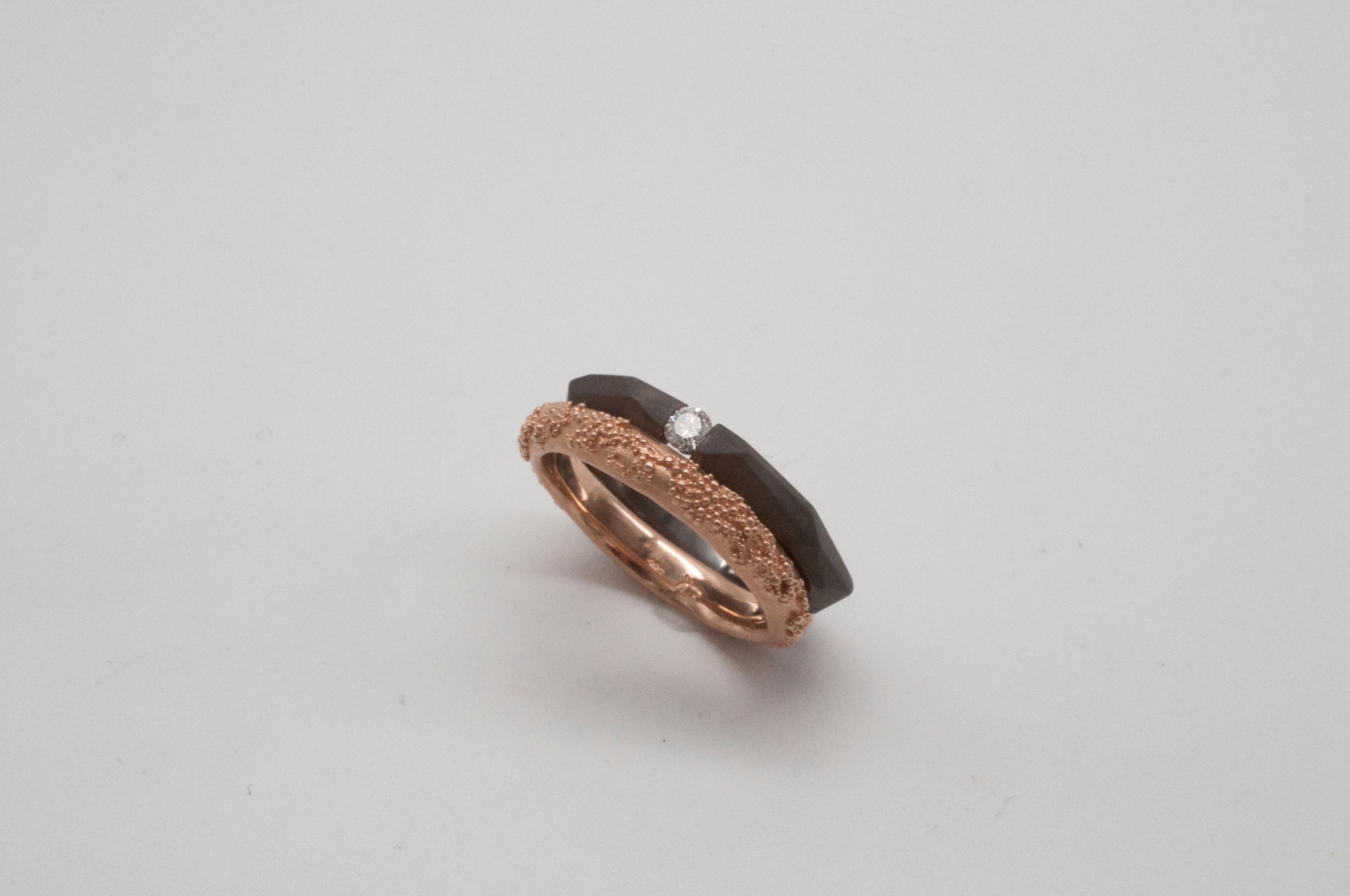 Ring Geometric Rock aus Tantal mit Diamant image 4