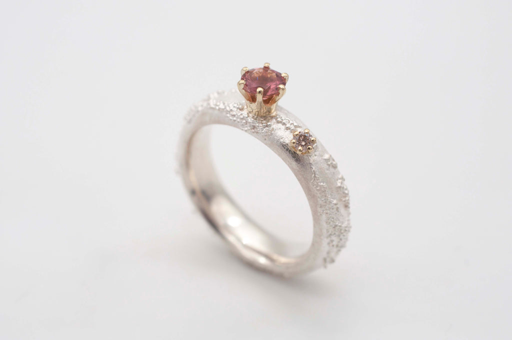 Weltenbummler - Ring - kleiner Prinz rosa und braun image 0